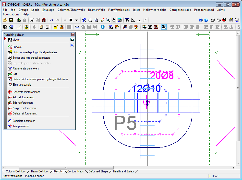 CYPECAD. Punching shear verification