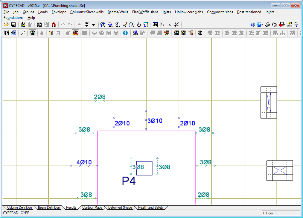 CYPECAD. Punching shear verification