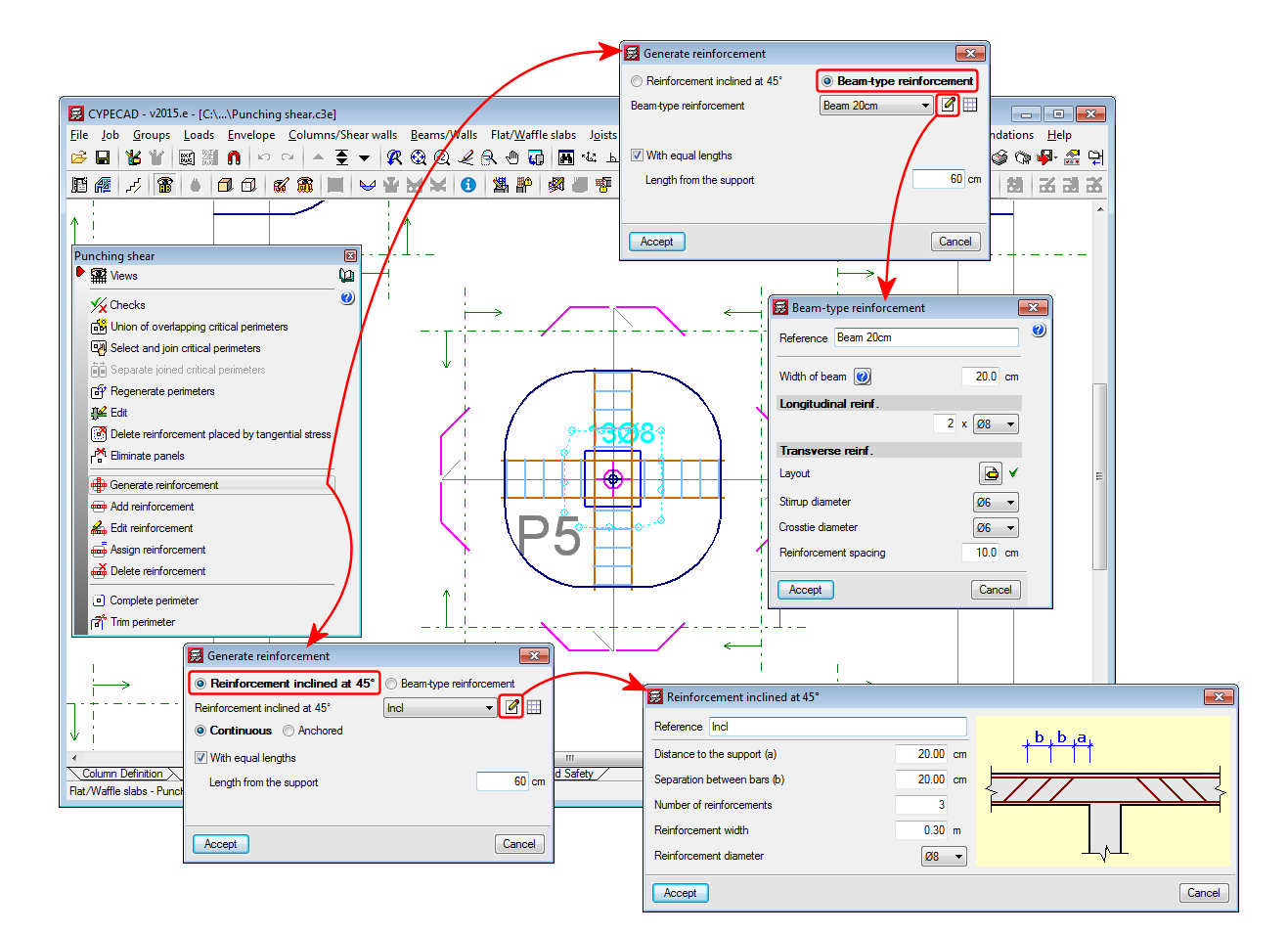 CYPECAD. Punching shear verification