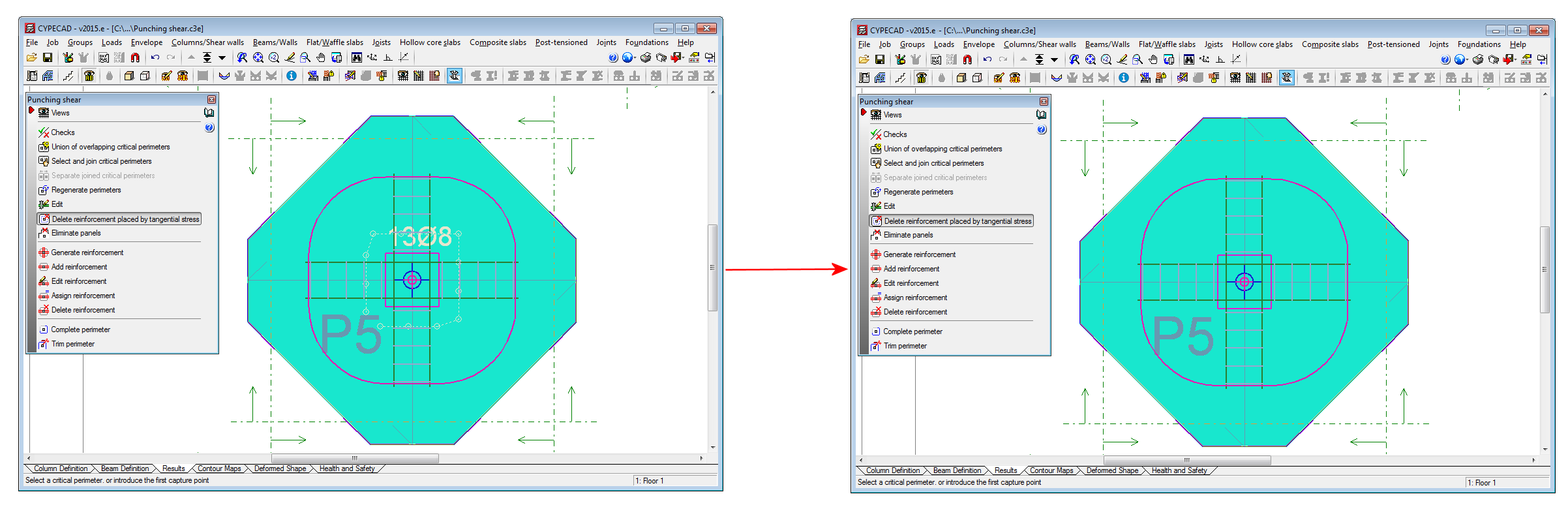 CYPECAD. Punching shear verification