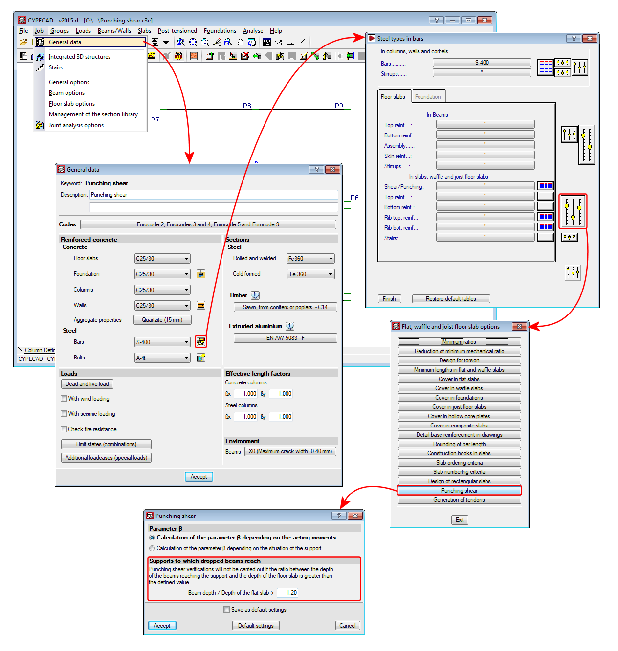 CYPECAD. Punching shear verification